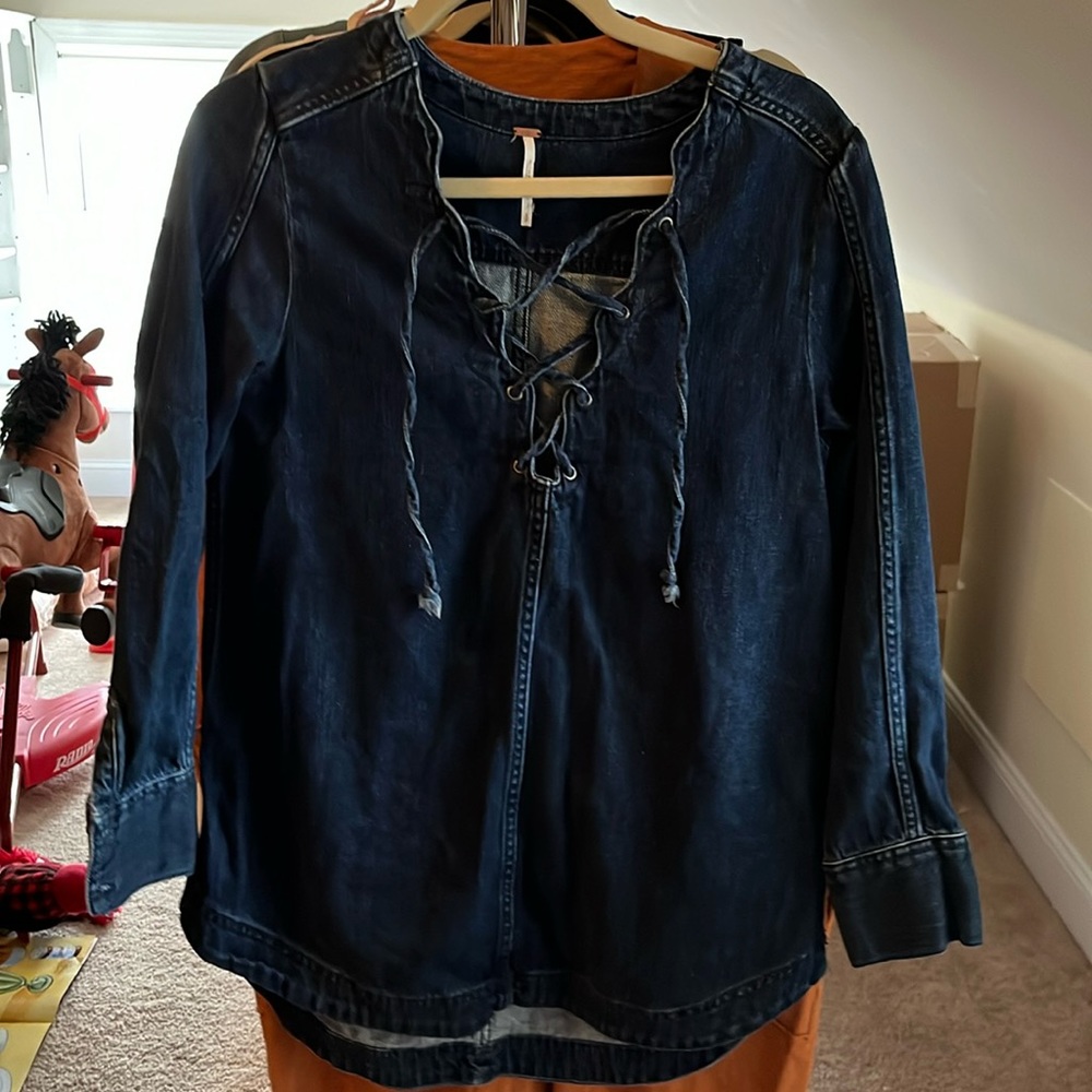 HP 🎉 Free People Neapolitan Dreams Denim Tunic Sz S